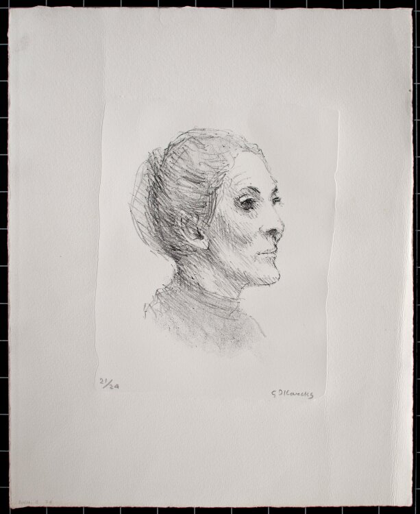 Gerhard Marcks - Profil B.M. (Tochter Brigitte Marcks-Geck) - undatiert - Lithografie