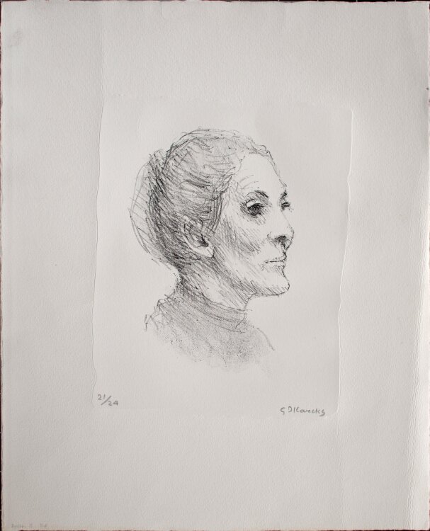 Gerhard Marcks - Profil B.M. (Tochter Brigitte Marcks-Geck) - undatiert - Lithografie