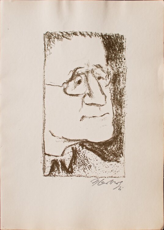 Herbert Sandberg - Bertolt Brecht - 1961 - Lithografie in Braun