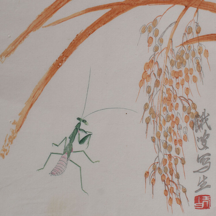 Qi Baishi - Gottesanbeterin - undatiert - Farbholzschnitt