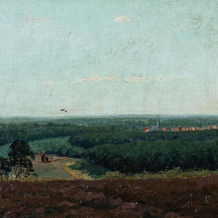 Hermanus Adrianus van Oosterzee - Landschaft mit Dorf -...