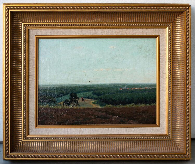 Hermanus Adrianus van Oosterzee - Landschaft mit Dorf -...