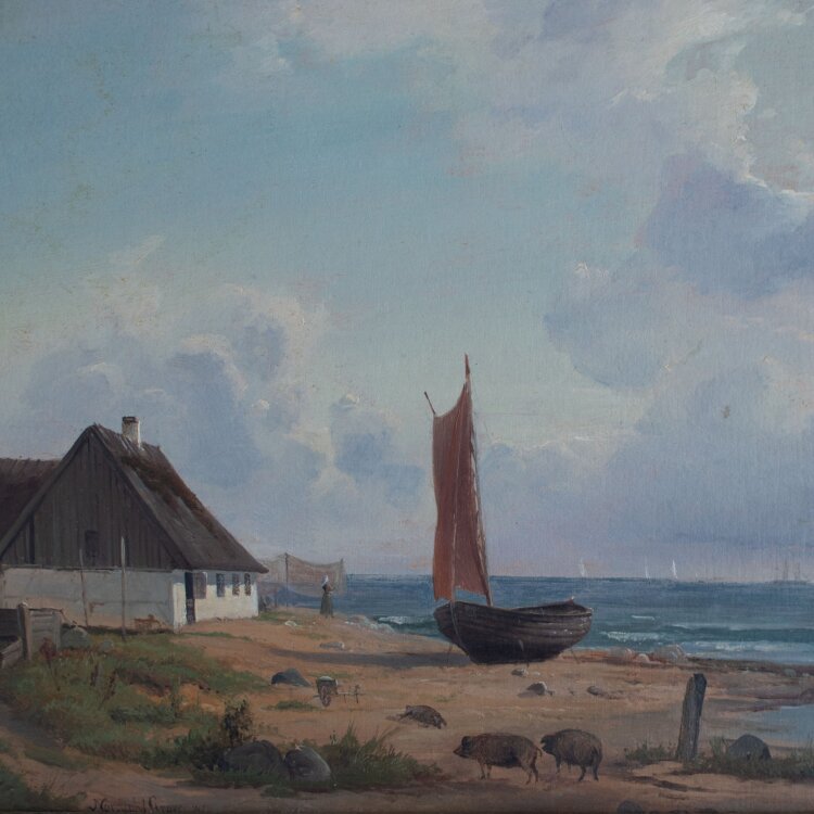 Nordahl Grove - Dänische Küstenlandschaft - 1848 - Öl auf Holz