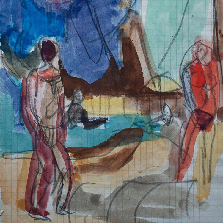 Veit Hofmann - Frauebildnis - 1986 - Aquarell