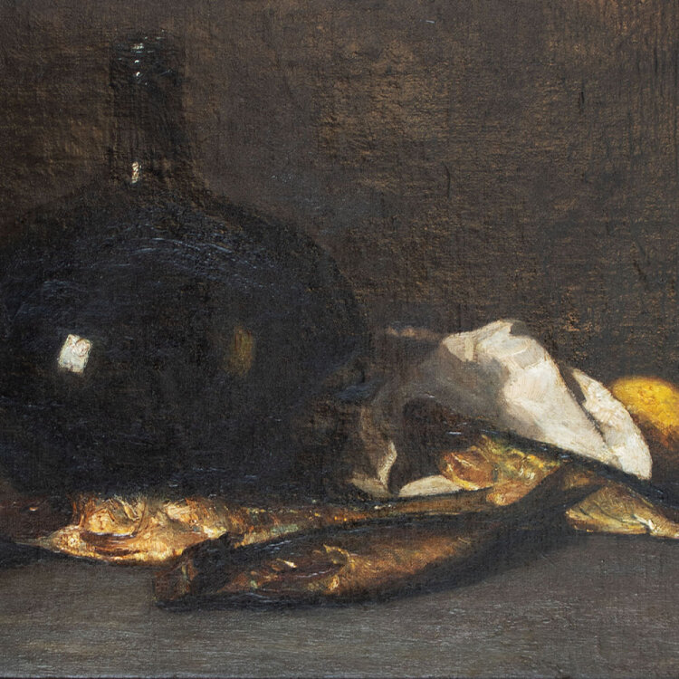 Abraham van der Zee - Stillleben mit Räucherfisch -...