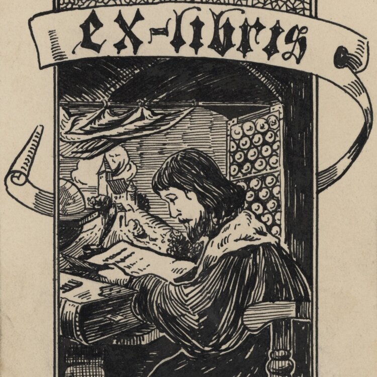 B. F. - Exlibris für F. J. Weber - 1905 - Tinte, Tusche