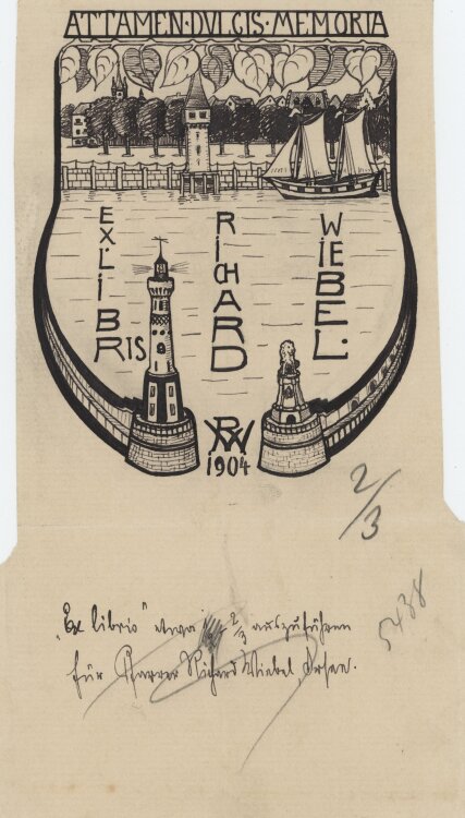 R. W. - Exlibris für Richard Wiebel - 1904 - Tinte, Tusche