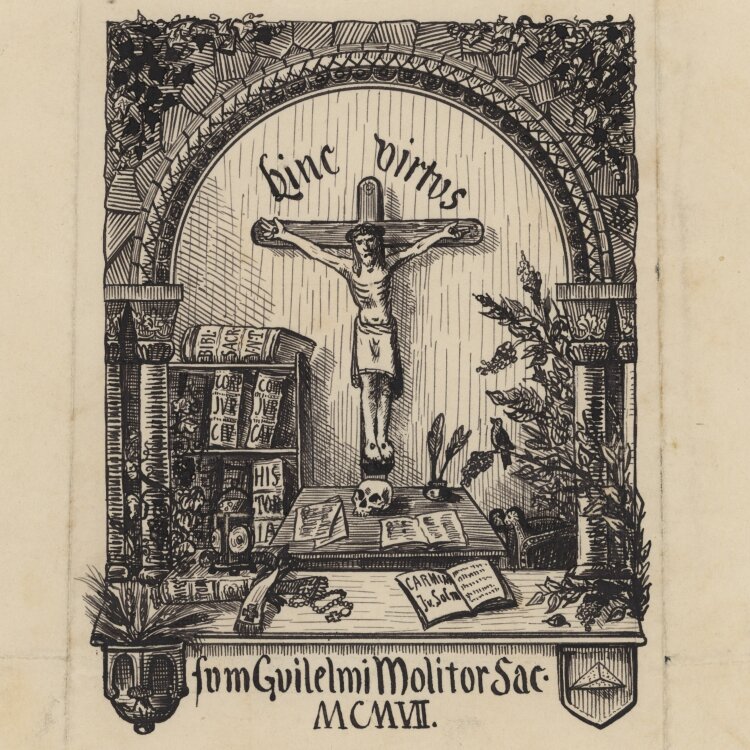 R. W. - Exlibris für einen Geistlichen - 1907 -...