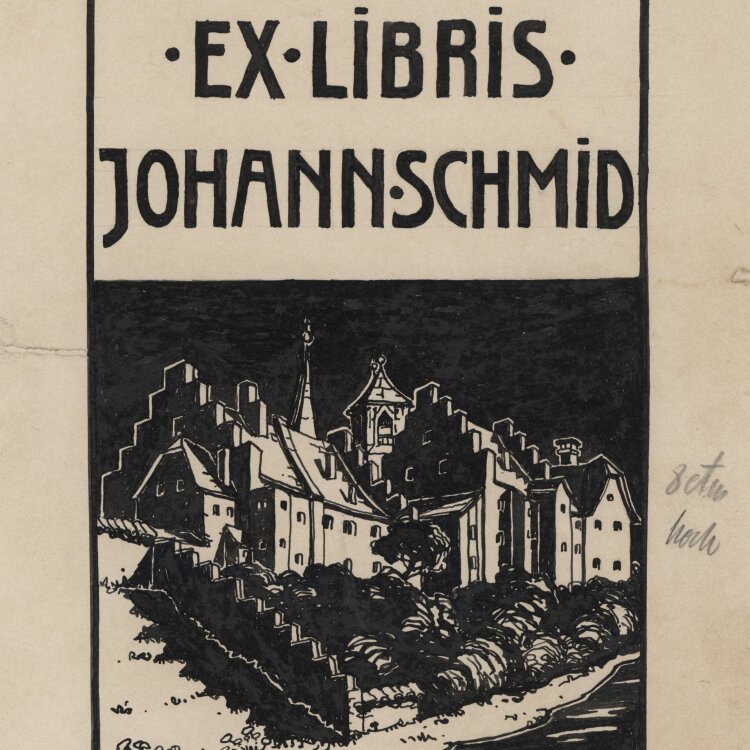 A. G. - Exlibris für Johann Schmid - um 1905 - Tinte, Tusche