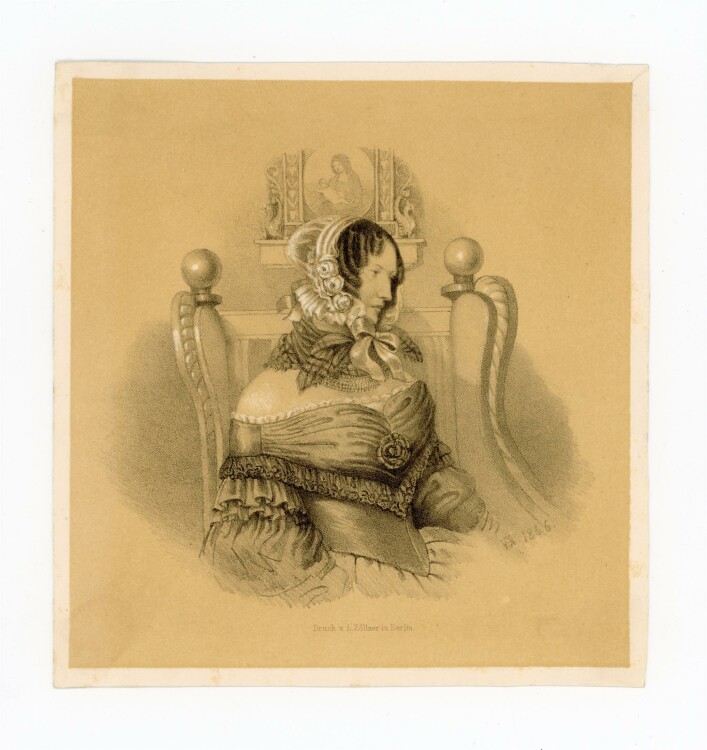 unbekannt - Frauenporträt - 1846, Lithografie