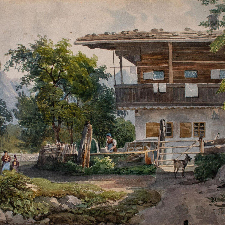 Josef Höger - Bauernhaus - 1835 - Aquarell