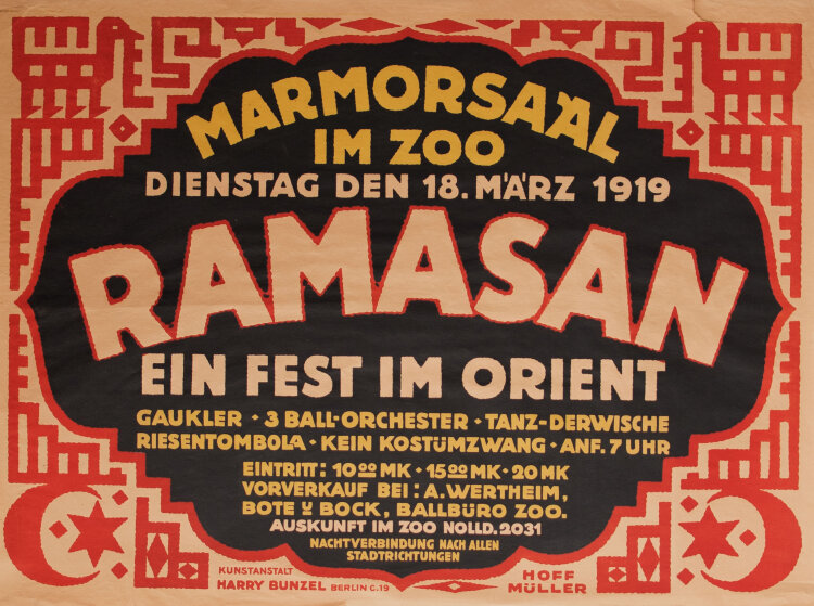 Reinhard Hoffmüller - Ramasan - Ein Fest im Orient (Plakat) - 1919 - Farblithografie