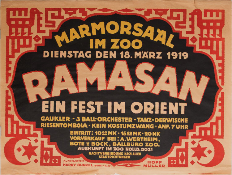 Reinhard Hoffmüller - Ramasan - Ein Fest im Orient (Plakat) - 1919 - Farblithografie