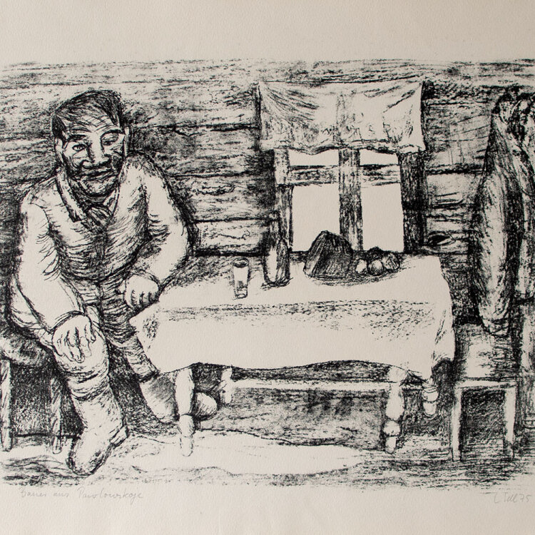 Lothar Sell - Bauer aus Pawlowskoje - 1975 - Lithografie