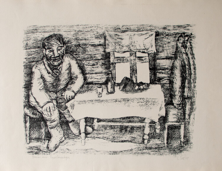 Lothar Sell - Bauer aus Pawlowskoje - 1975 - Lithografie