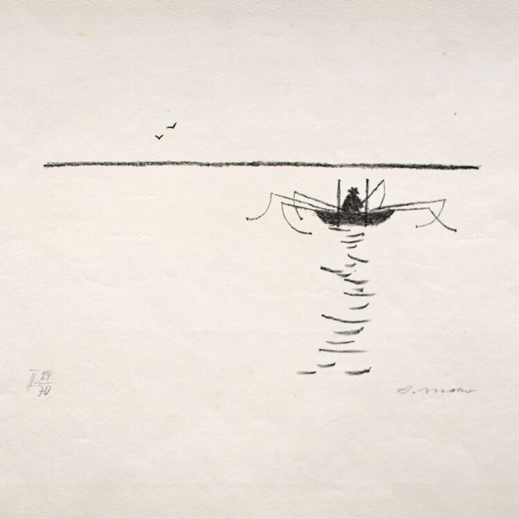 Arno Mohr - Angler - 1958 - Lithographie