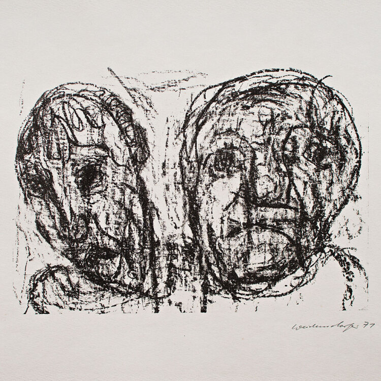 Claus Weidensdorfer - Doppelbildnis - 1971 - Lithografie