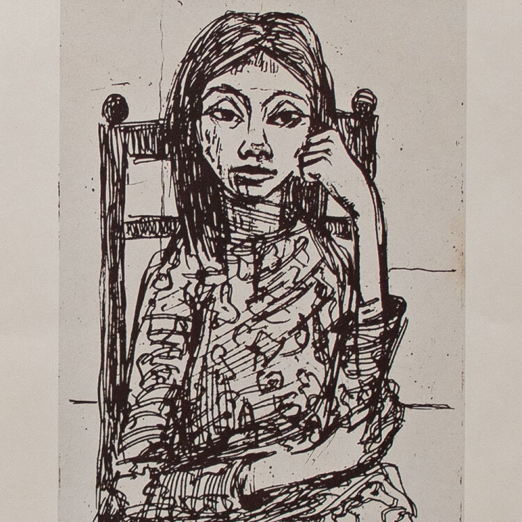 Gerhard Eichhorn - Porträt eines Mädchens - 1957 - Lithographie