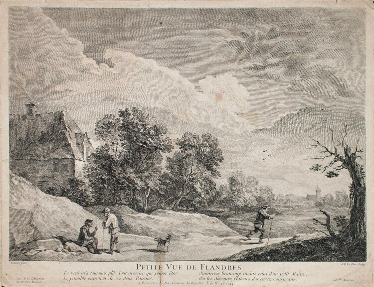 Jacques-Philippe Le Bas - Petite vue de Flandres - Kupferstich - 1744