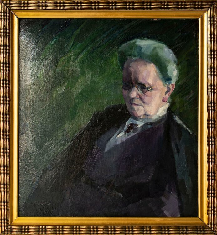 Otto Besenthal - Porträt einer alten Dame - Öl auf Holz - o. J.