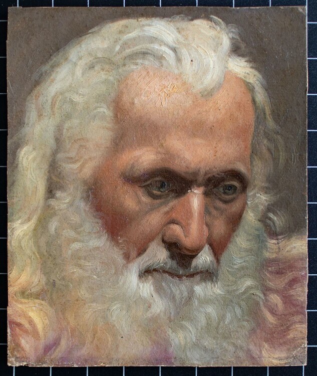 Unbekannt - Porträt eines alten Mannes - Öl auf Papier auf Pappe - o. J.