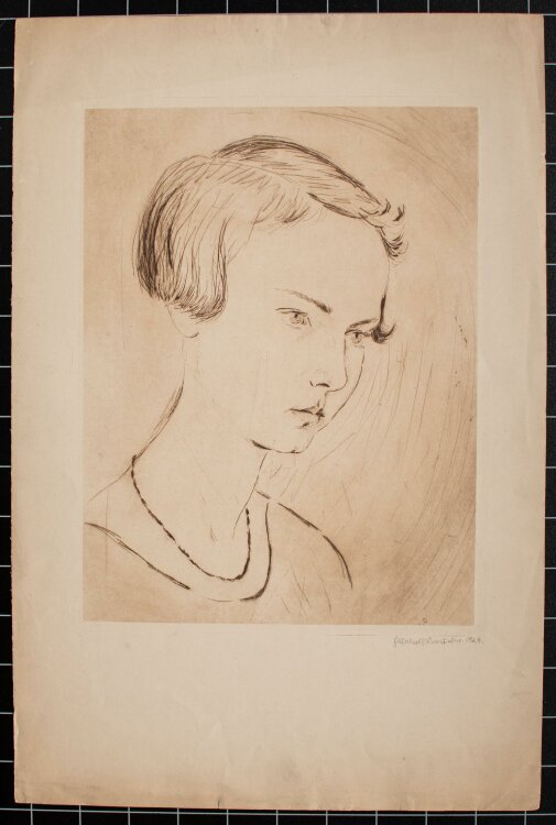Elisabeth Kronseder - Kinderporträt - Radierung - 1924