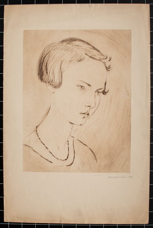 Elisabeth Kronseder - Kinderporträt - Radierung - 1924