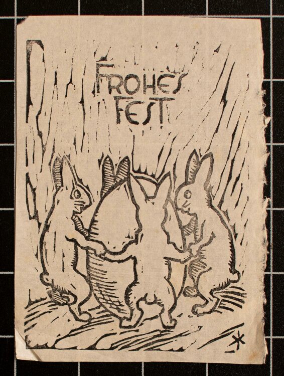 Herbert W. Hoedt - Frohes Fest - Linolschnitt - 1930