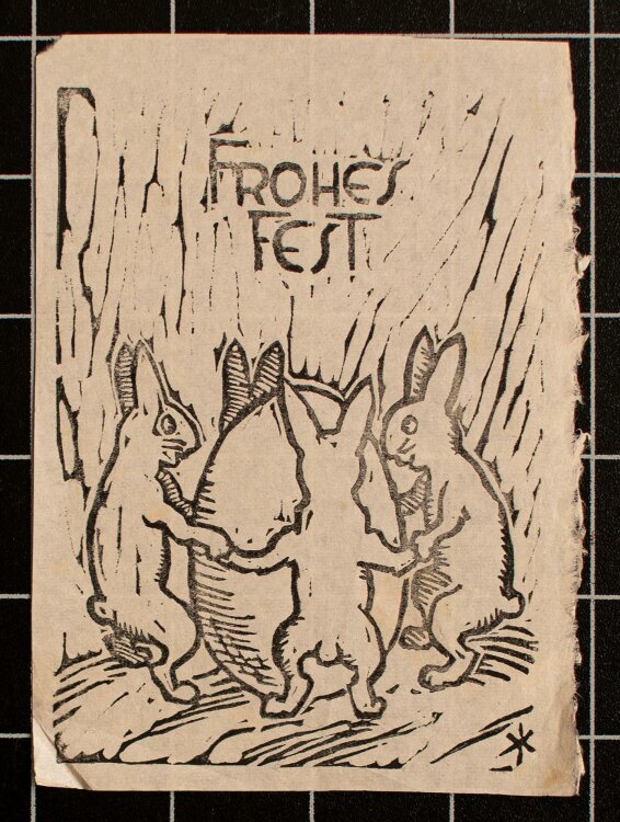Herbert W. Hoedt - Frohes Fest - Linolschnitt - 1930