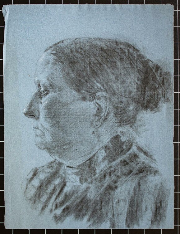 Unbekannt - Porträt einer Dame - Kohlezeichnung - o. J.