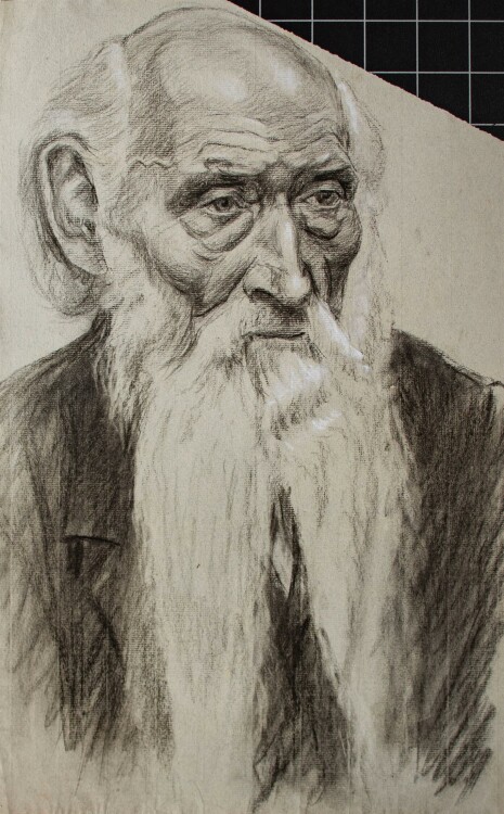 Unbekannt - Porträt eines alten Mannes - Kohlezeichnung - o. J.