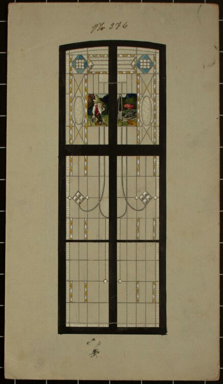 Heinrich Behr - Jugendstil/Art Decó Fensterentwurf - Tempera - o. J.