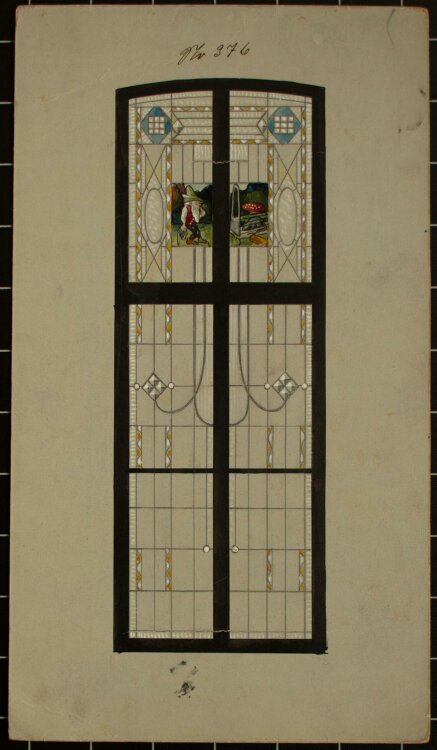 Heinrich Behr - Jugendstil/Art Decó Fensterentwurf - Tempera - o. J.