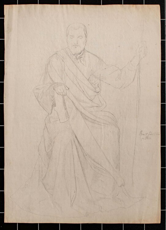 Karl Müller - Franz Ittenbach Porträt - Grafitzeichnung - 1841