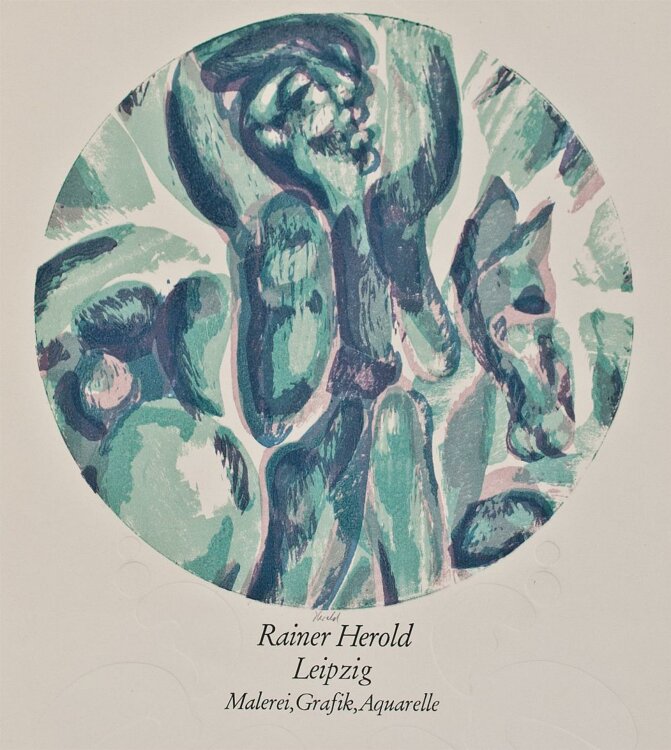 Rainer Herold - signiertes Ausstellungsplakat - Lithographie / Prägedruck - 1973