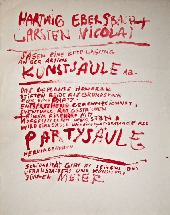 Carsten Nicolai - Partysäule - 1999 - Öl auf Papier