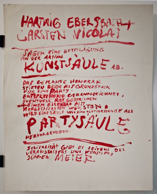 Carsten Nicolai - Partysäule - 1999 - Öl auf Papier