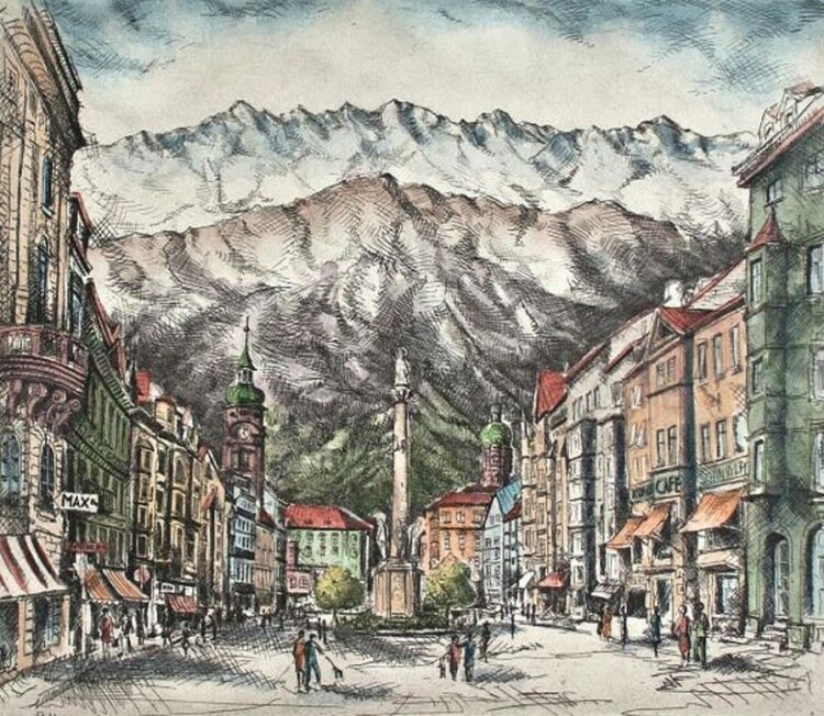 unbekannt - Innsbruck, Annasäule - o.J. - Radierung