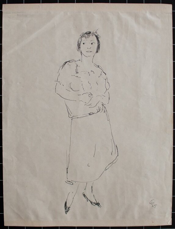 Erich Wünsche - Weibliches Porträt - Tuschezeichnung - 1925