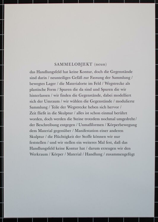 Franz Erhard Walther - Zerfall des Sockels - Mappe mit 6 Offsetdrucken - 1996