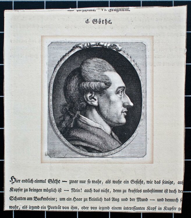 Georg F. Schmoll - Porträt Johann Wolfgang von Goethe - um 1786 - Kupferstich