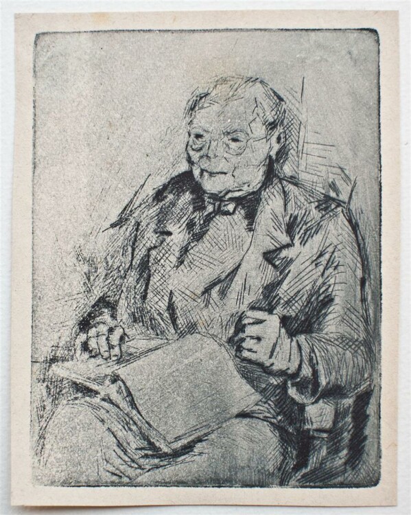 Karl Raetsch - Männerporträt, Lesender - o.J. - Radierung