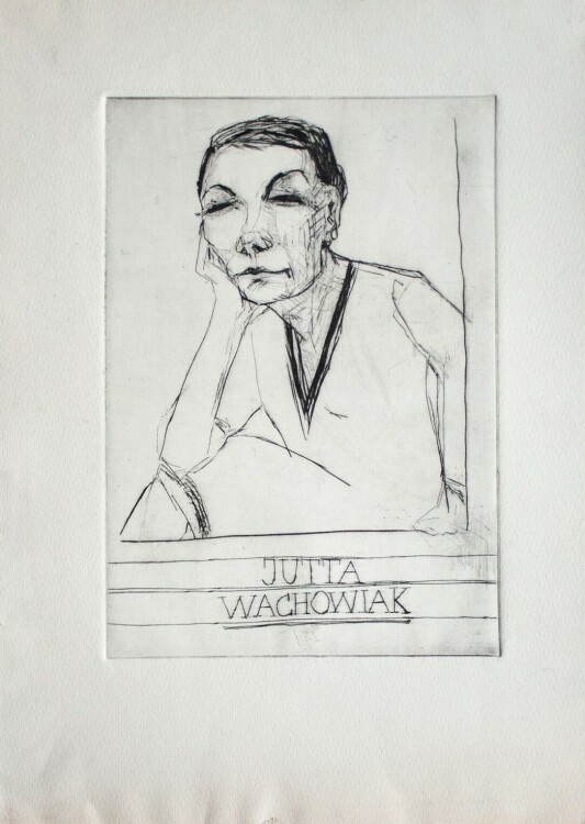 Andreas Brexendorff - Porträt Jutta Wachowiak - o.J. - Radierung