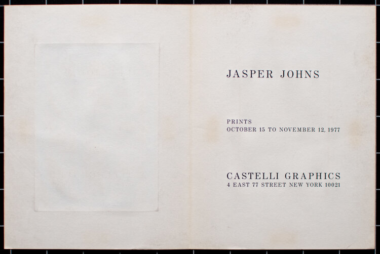 Jasper Johns - 0 through 9 - Radierung - Einladungskarte Castelli - 1977