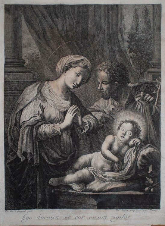 Francesco del Pedro - Die Heilige Familie - Kupferstich - o. J.