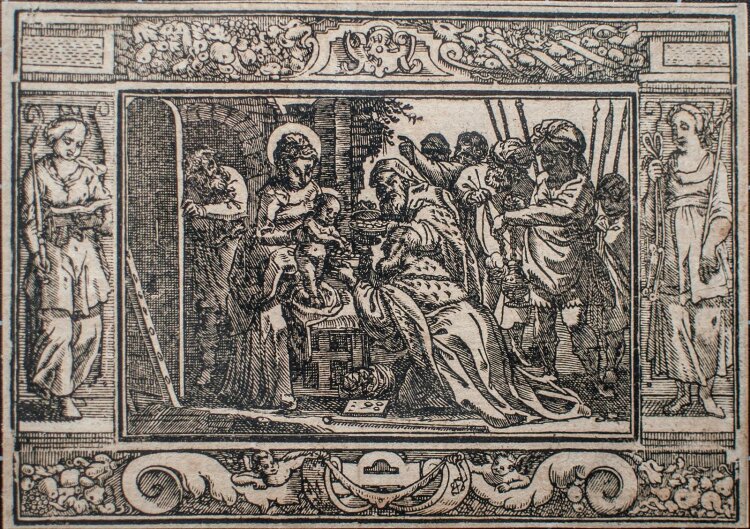 unbekannt - Anbetung der Heiligen drei Könige - o.J. - Holzschnitt