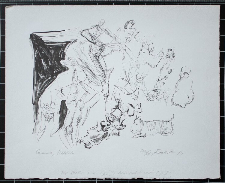 Wolfgang Frankenstein - Casanova, Kabbala - Lithographie - 1984
