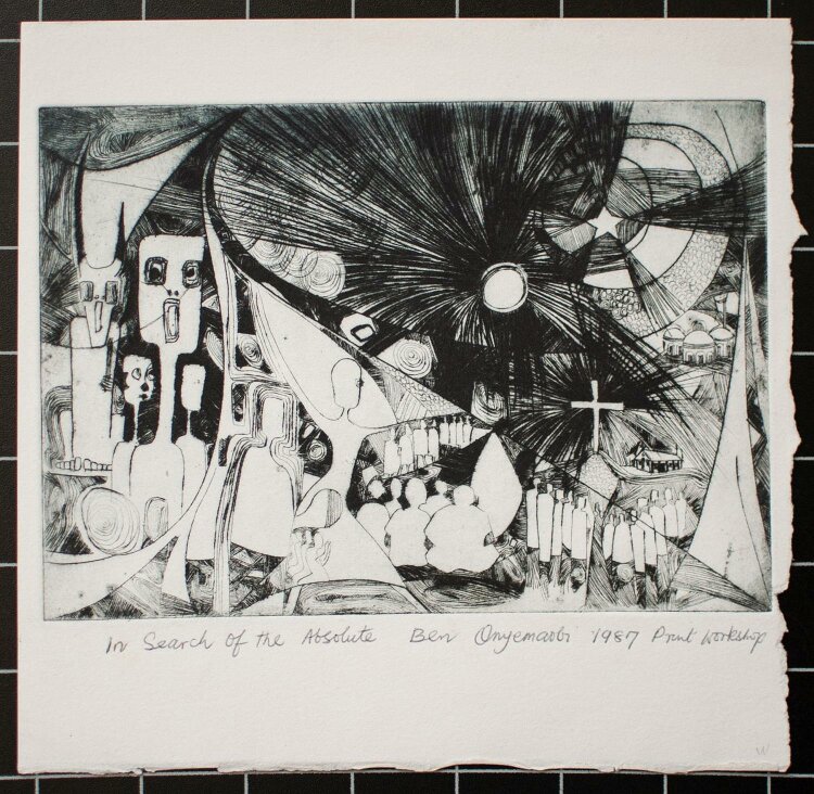 Ben Onyemaobi - In search of the Absolute - Radierung - 1987